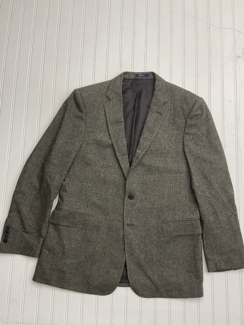 Polo Ralph Lauren Connery Italian Wool Suit Jacket 44R READ FLAW